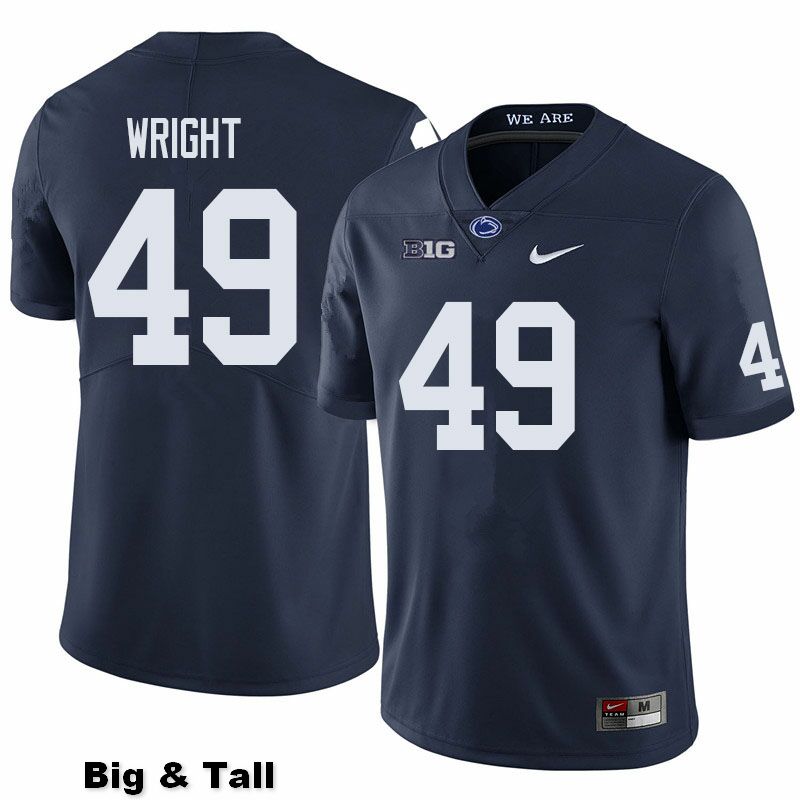 NCAA Nike Men's Penn State Nittany Lions Michael Wright #49 College Football Authentic Big & Tall Navy Stitched Jersey CSS8298XD